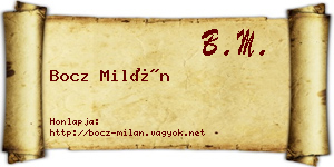Bocz Milán névjegykártya