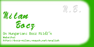 milan bocz business card